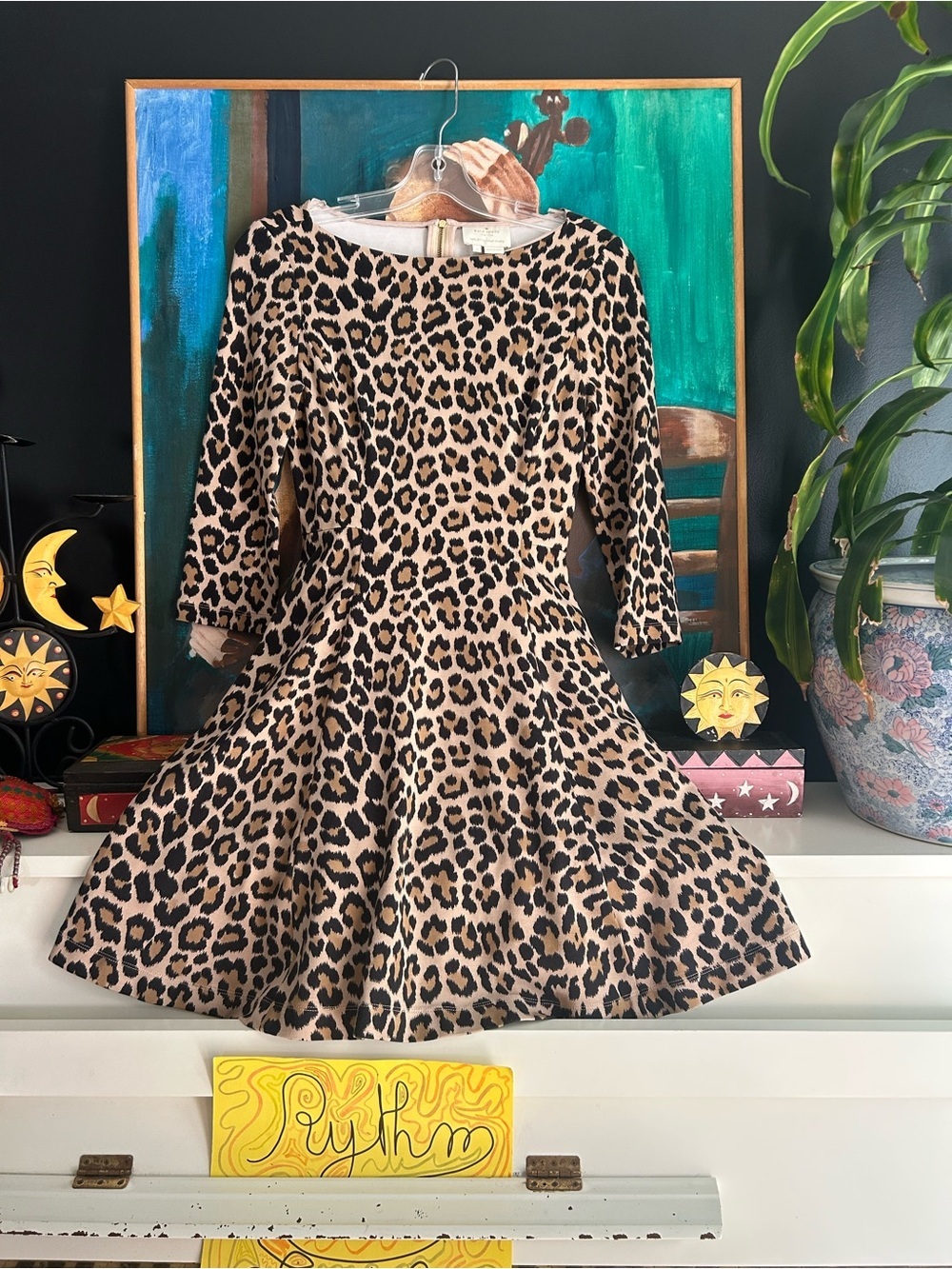 Kate Spade New York Size 2 Leopard Print Fit Flare Dress Animal Print